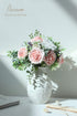 Floroom 25pcs Artificial Flowers Blush Heirloom Foam Fake Roses with Stems for DIY Wedding Bouquets, Pink