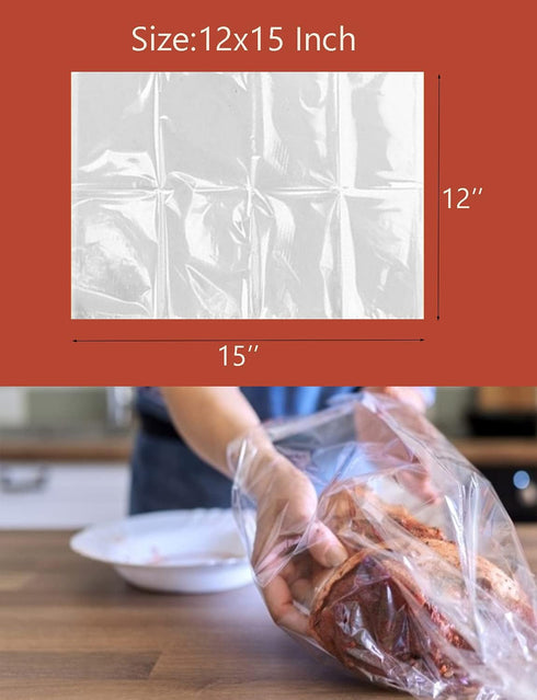 15 Count Cooking Roasting Bags, Suitable Size (12 x 15 Inch) for Chicken, Meat, Fish, and Vegetables