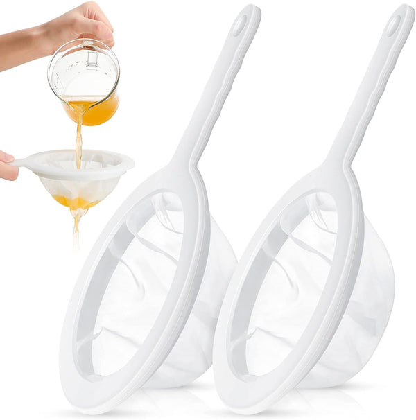 Zopeal 2 Pieces Ultra Fine Mesh Strainer, Nylon Food Juice Strainer with Handle for Kitchen, 120/200 Mesh
