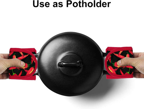 Evoio Cast Iron Skillet Handle Covers - Heat Resistant Pot Pan Sleeves Mitt Cover for Kitchen (4-Pack Black)