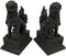 YTC Summit International, Inc. Pair of Chinese Lions Stone Guardian Figurines Set of 2 on Engraved Base