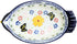 Vintage Chicken Shape Pie Pan, Butterfly and Flower Pattern Ceramic Bakeware Casserole Dish, 25 OZ Baking Pan for Oven