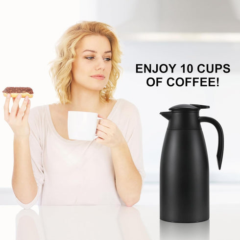 70 oz Thermal Coffee Carafe, Insulated Stainless Steel Coffee Carafes for Keeping Hot Beverages Hot for 12 Hours (2