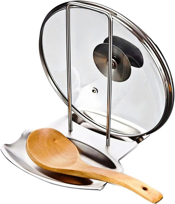 Progressive Pan Lid Holder, 304 Stainless Steel Organizer, Spoon Rest Shelf, Kitchen Decor Tool