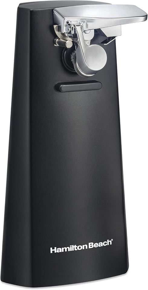 Hamilton Beach Electric Automatic Can Opener, Black (76702) with Easy-Clean Detachable Cutting Lever, Knife Sharpener,