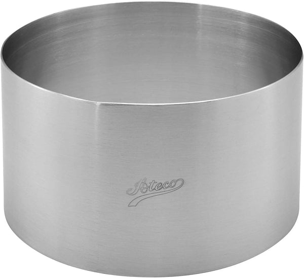 Ateco Round Cake Ring Dessert Mold, 3" High x 5.5" Diameter, Stainless Steel