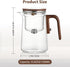 GrowCube 1000ML/33.82oz Tea Infuser Enchanti Tea Pot, Magic Glass Teapot with Infusers for Loose Tea, Detachable Glass