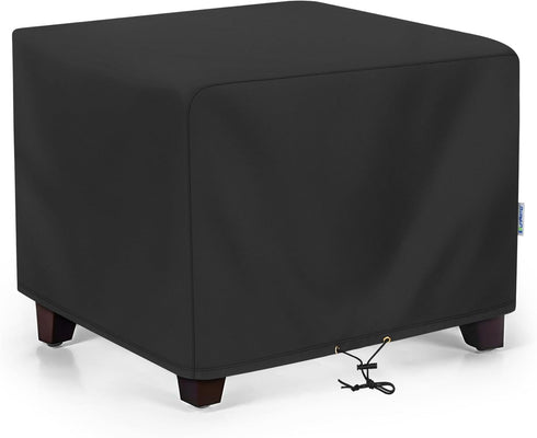SunPatio Outdoor Ottoman Cover, Waterproof Square Coffee Table Cover, Patio Furniture Side