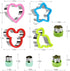 Sandwich Cutter Set - 4 Sandwich Cutters Shaped Like Dinosaur, Star, Heart, and 8 Vegetable Cutters for Children