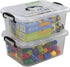 8 Liter Plastic Storage Box - 2-Pack Clear Storage Bins with Handles for Organizing