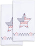 Jack Dempsey Needle Art Independence Day Embroidery Towels, White