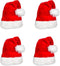 AOGU 4 Pack Plush Santa Hat Comfortable Velvet Red Christmas Hat for Party Favors