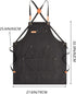 Chef Apron Canvas for Men, Work Apron with Large Pockets - 16oz Heavy Duty Cross Back, BBQ, Cooking