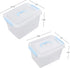 Hespama 2 Pack Lidded Storage Bin, Plastic Latching Container Box with Handle, 12 Quart & 6 Quart