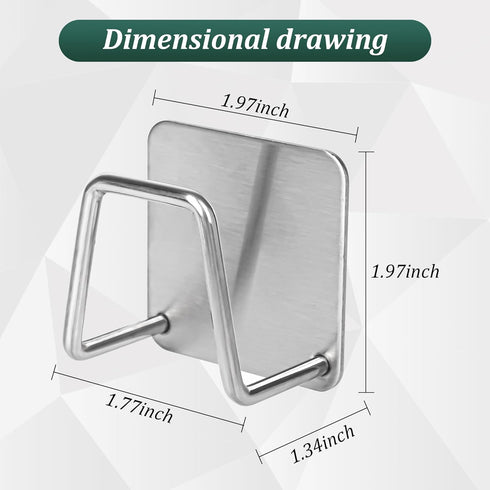 Jerphen 2 Pack SUS304 Sponge Holder for Kitchen SinkStrong Adhesive Stainless Steel Sink Sponge HolderRustproof