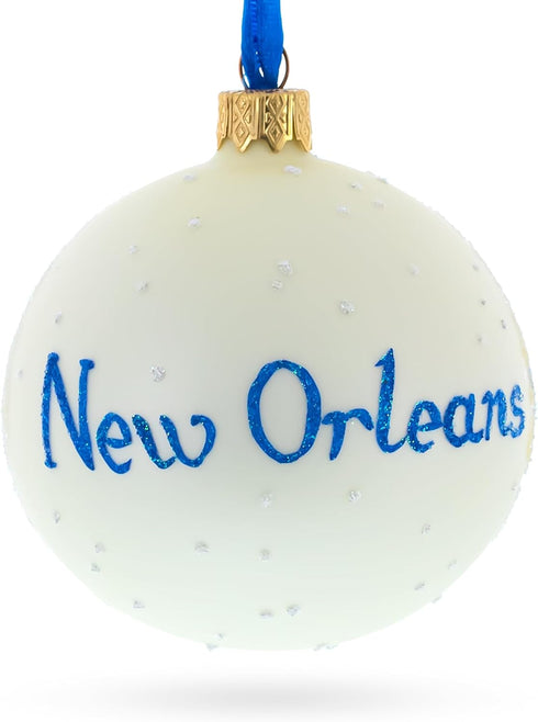 New Orleans, Louisiana Glass Ball Christmas Ornament, 3.25 Inches