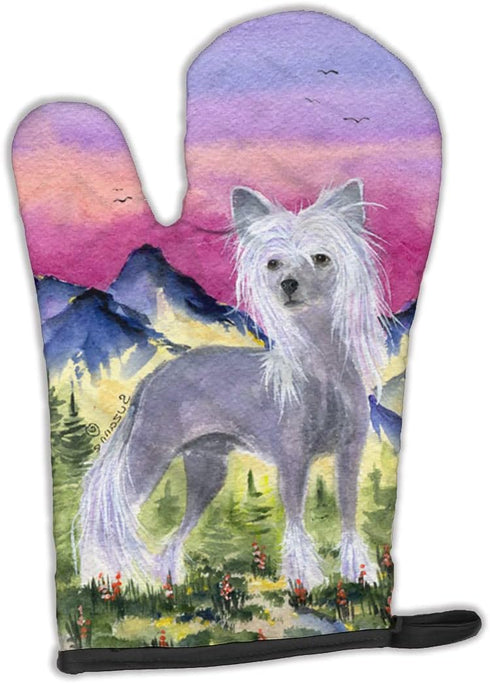 Caroline's Treasures SS8326OVMT Chinese Crested Oven Mitt, Heat Resistant, Thick Kitchen Mitt for Hot Pans