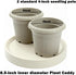 Wheels,2-Pack 10 Inch Plant Caddy with Hidden Gray+Light Gray Rolling Plant Stand Mobile Tray, Easy Move Small & Medium