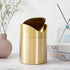 Countertop Stainless Steel Trash Can with Swing Lid, Mini Trash Bin Bathroom, Golden Desktop Garbage Cans Tiny Kitchen