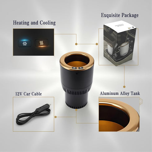 2-in-1 Commuter/Traveler/Road Premium Car Cup Warmer Cooler Smart Car Cup Mug Holder Holiday Seasonal Present | Perfect