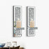 Pibeyer Set 2, Crystal Crush Diamond Wall Candle Holder of Silver Mirrored Candle Sconces, Home Wall Decoration