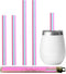 Reusable Drinking Straws with Travel Case, Made in USA, 2 Small & 2 Medium for 8-20 oz Cups, Hot & Cold Beverages