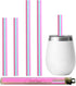 Reusable Drinking Straws with Travel Case, Made in USA, 2 Small & 2 Medium for 8-20 oz Cups, Hot & Cold Beverages