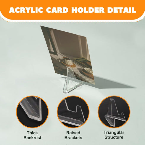 24 Pack Acrylic Coin Display Stand, Clear Mini Easel for Sport Cards, Baseball Cards, Challenge Medals