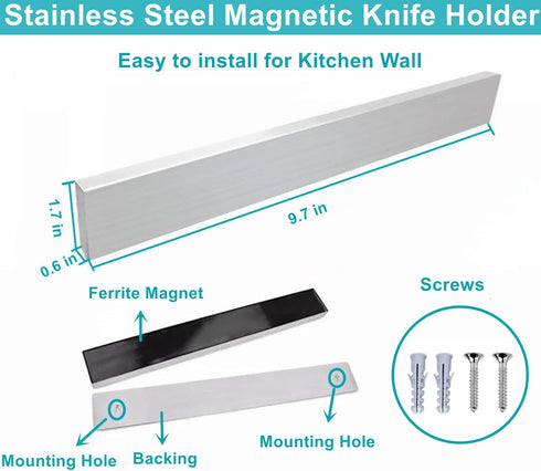 Magnetic Knife Holder for Wall, Magnetic Strip for Refrigerator, Mount Knife Rack Kitchen Utensil Holder, Metal Tool