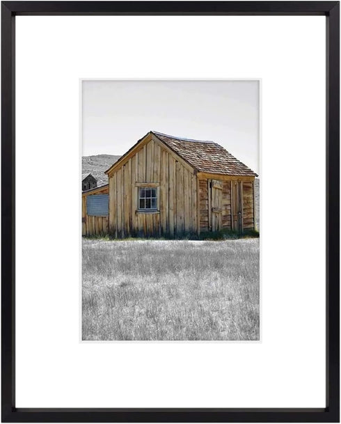 Golden State Art, 8x10 Black Picture Frame, Display Photo 5x7 with Mat or 8 x 10 Without Mat for Wall Mounting, Classic