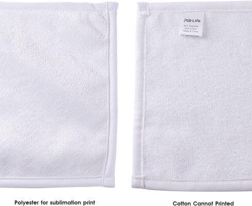PYD Life 12 Pack Sublimation Blanks White Towel, 8 Inch Bathroom Hand Towel for Heat Press Transfer Print