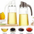 Marbrasse 20 OZ Oil Dispenser for Kitchen, Leakproof Glass Bottle with Auto Flip Cap (White)