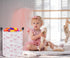 DDBASKET Girls Laundry Basket Pink Hamper for Nursery Bowkont Hamper Cute Kids Storage Bin Organizer Room Decor