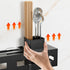 Wall Mount Utensil Rack, 15.7inch Stainless Steel Holder with Hooks for Spoons, Knives, Forks, and Cutlery Shelf