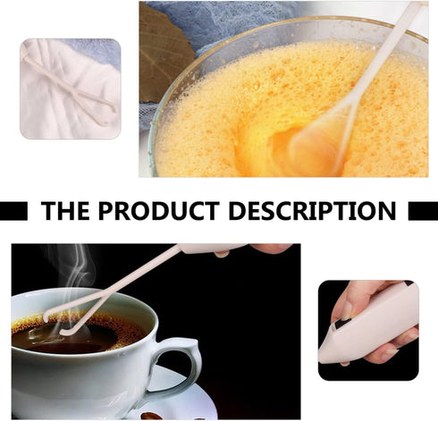 2pcs Electric Hand Held Egg Mixer, Mini Blenders, Hand Crank, White Plastic, Cake Frother