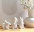 GOODSTART Ceramic Bunny Rabbits Easter Bunny Figurine Porcelain Modern Art Home Decoration, Statues for Spring Home