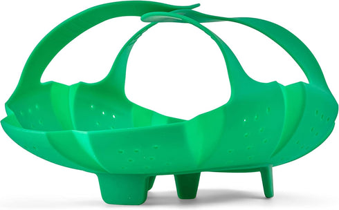 Cuisipro Silicone Vegetable Steamer, 16 x 9 x 3in, Green
