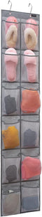 Behind Door Hanging Kids Shoes Organizer, Closet Shoe Rack with 12 Mesh Pockets (12 Pockets)