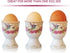 NobleEgg Vintage Style Porcelain Egg Cups for Soft Boiled Eggs with Stainless Steel Spoons