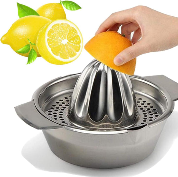 Stainless Steel Lemon Squeezer Juicer with Bowl Container for Oranges Lemons Fruit Home Made Juice