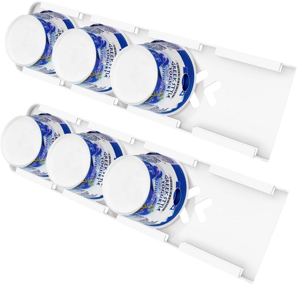 Sophico Yogurt Organizer for Fridge, 4 Capacity Yogurt Sliders for Refrigerator, Yogurt