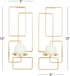 79 2 Set 2, 5"W, 13"H, Deco Metal Geometric Tealight Plate Wall Sconce, of Gold
