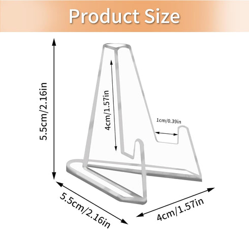 40 Pack Acrylic Display Stands, 2.16 Inches Transparent Card Easel for Medals, Baseball Cards, Coins, Star Cards