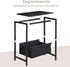 Set 2, 2 Small End Tables of Tier Side Tables with Fabric Storage Basket, Nightstands for Living Room, Bedroom, Office