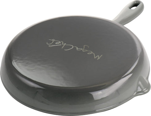 MegaChef Round 10.25 Inch Enameled Cast Iron Skillet in Gray by Megachef