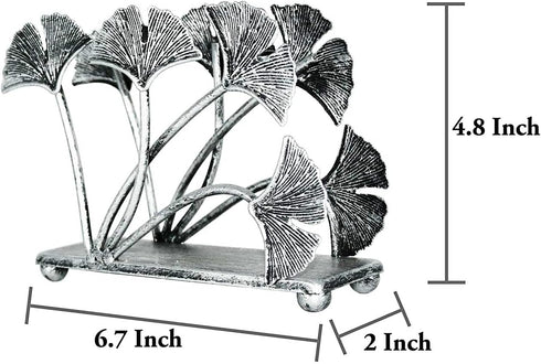 OwlGift Modern Ginkgo Leaves Design Napkin Holder - Metal Paper Napkin Storage for Kitchen, Stylish Paper Towel