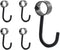 Stainless Steel Closet Rod Hooks, Heavy Duty Utility Hooks for Hanging Pots, Pans, Mugs, Towels (5 Pack Black)