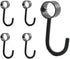 Stainless Steel Closet Rod Hooks, Heavy Duty Utility Hooks for Hanging Pots, Pans, Mugs, Towels (5 Pack Black)