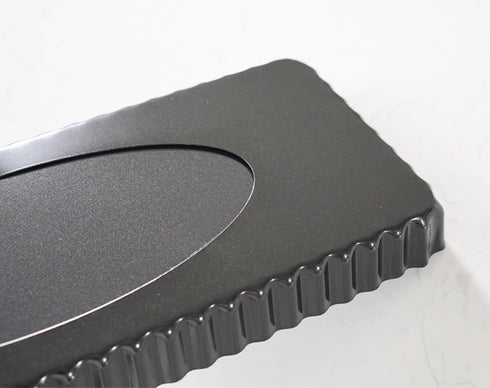 Tosnail 2 Pack Non-Stick Quiche Pan 14" x 5.75" with Removable Bottom Tart Baking Pan