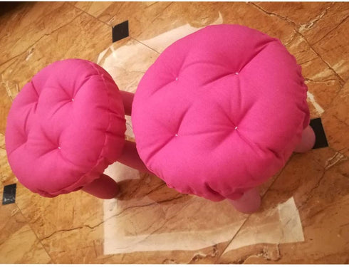 14" Padded Round Bar Stool Covers Cushion with Elastic Band Round Chair Seat Cushions for Wooden Metal Stools Beige